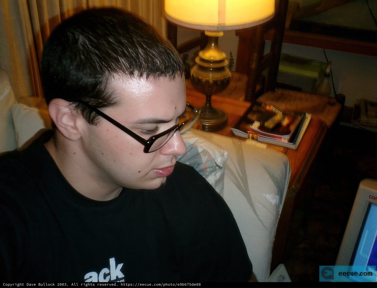 Dave B at his computer desk