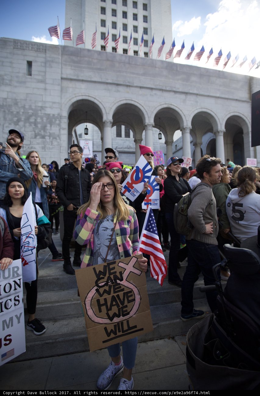 Women's March Protest Outside Municipal Building