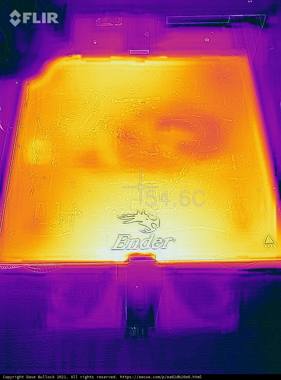 Thermal Imaging of Heated 3D Printer Bed
