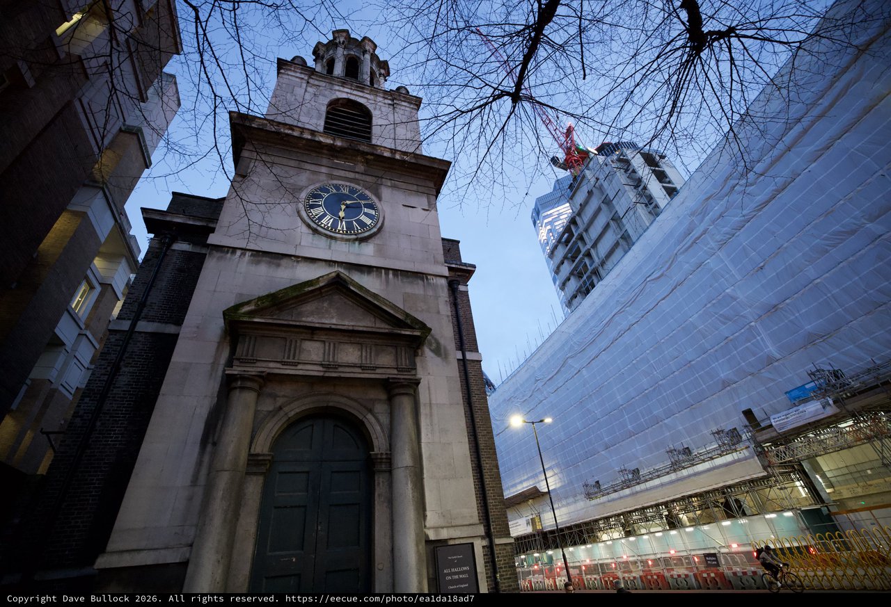 Historic Clock Tower Amid Modern London Development