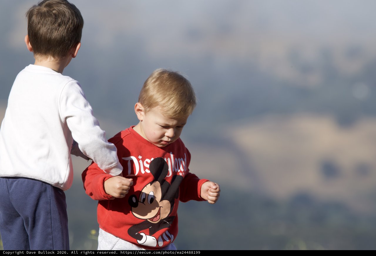 Two Young Brothers Exploring at Mount Diablo