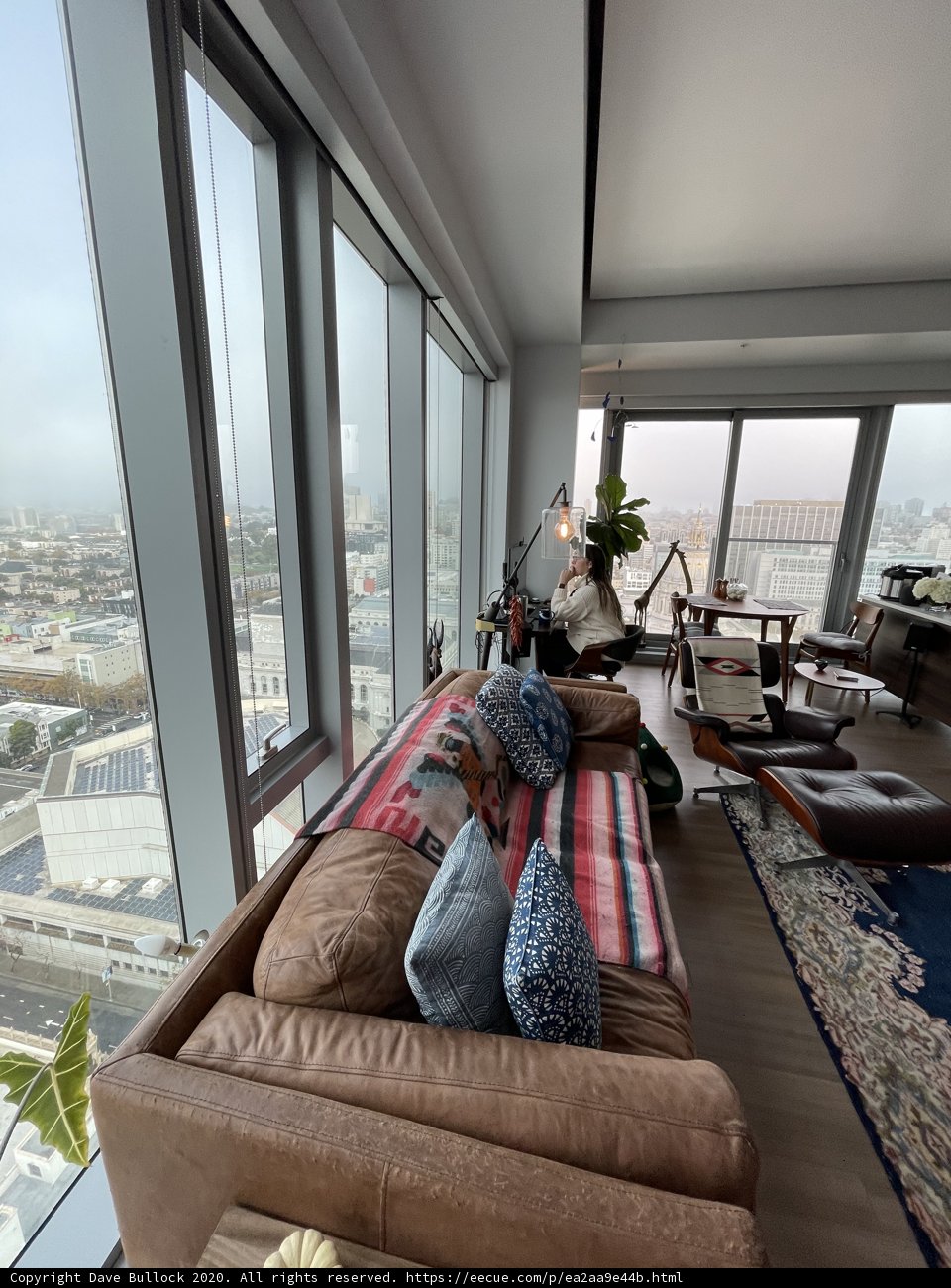 Cozy Living Room with a Stunning City View