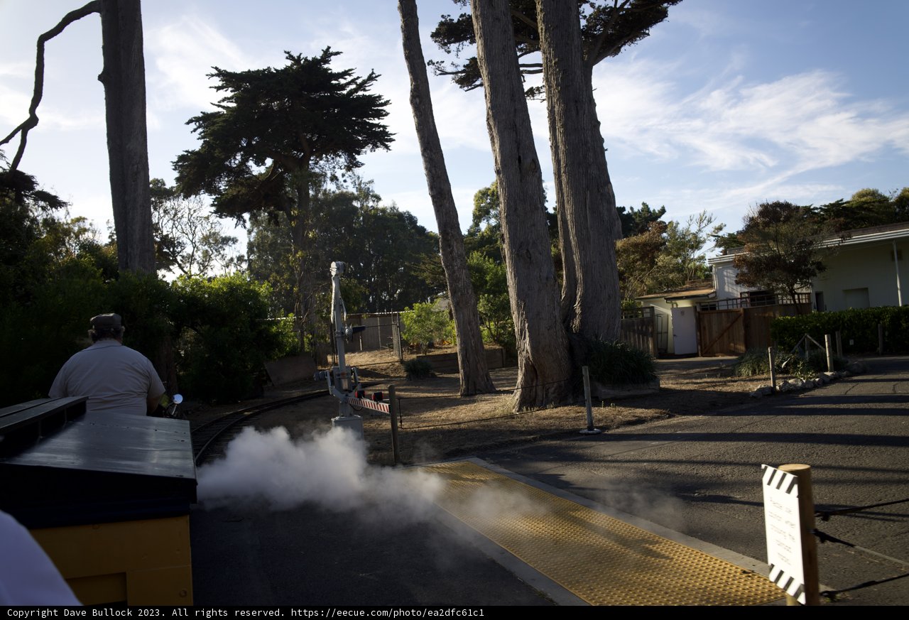 November Serenity: The Steaming Train and the Morning Sky
