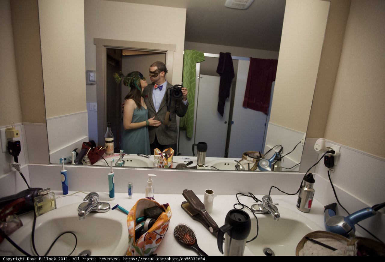 Selfie Time in the Wedding Venue Bathroom