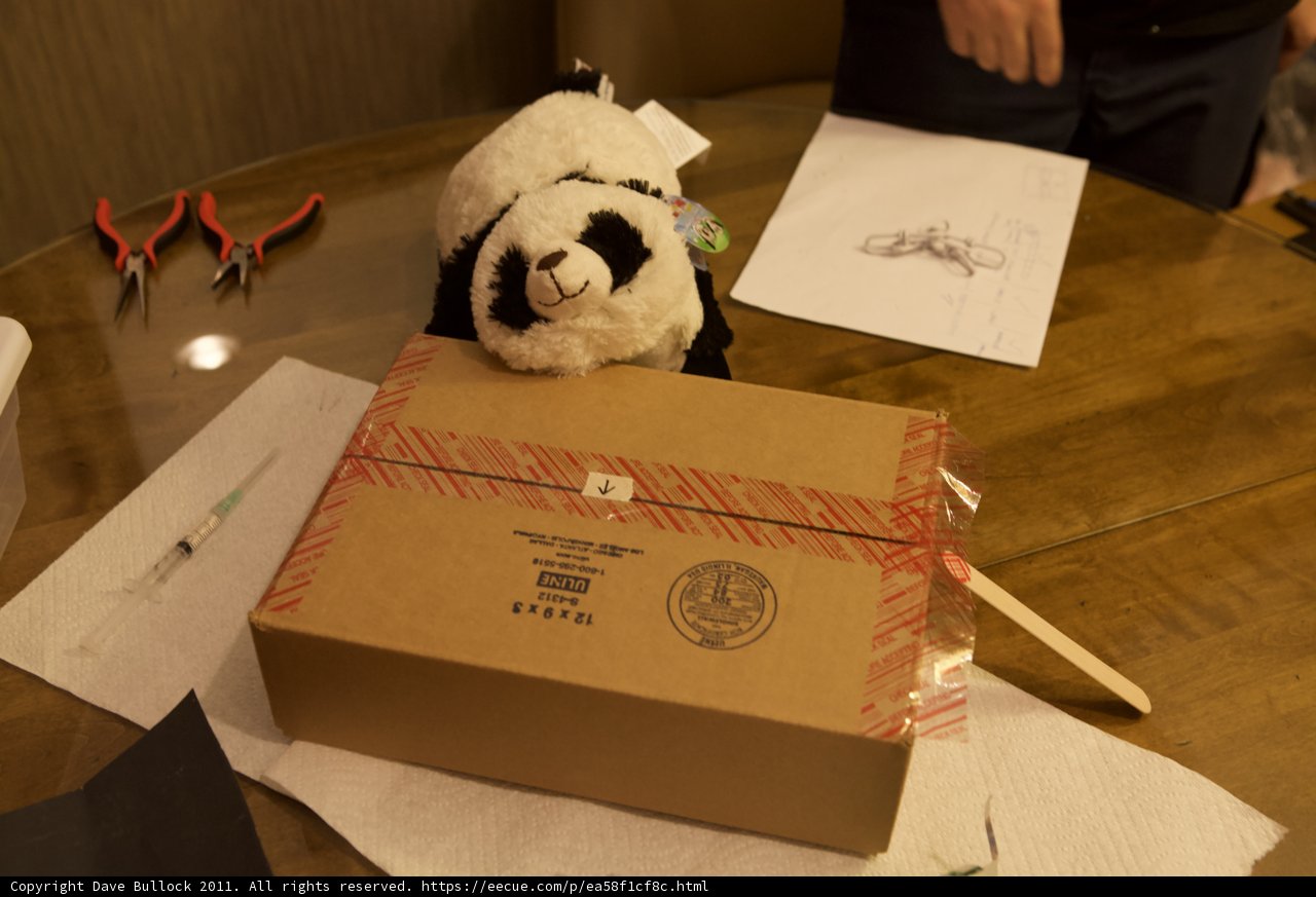 Cozy Panda on Wooden Box