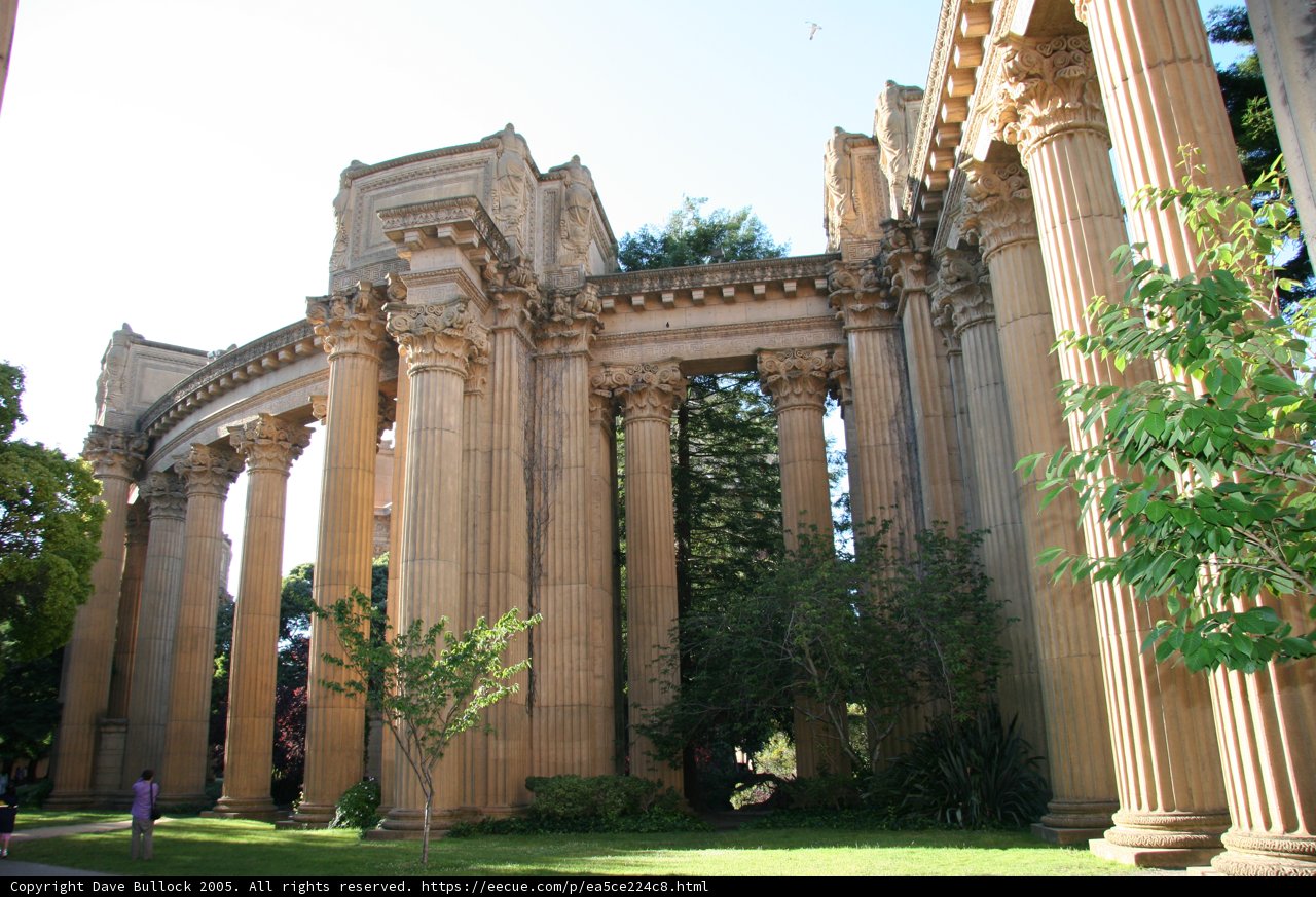 Towering Columns in a Garden