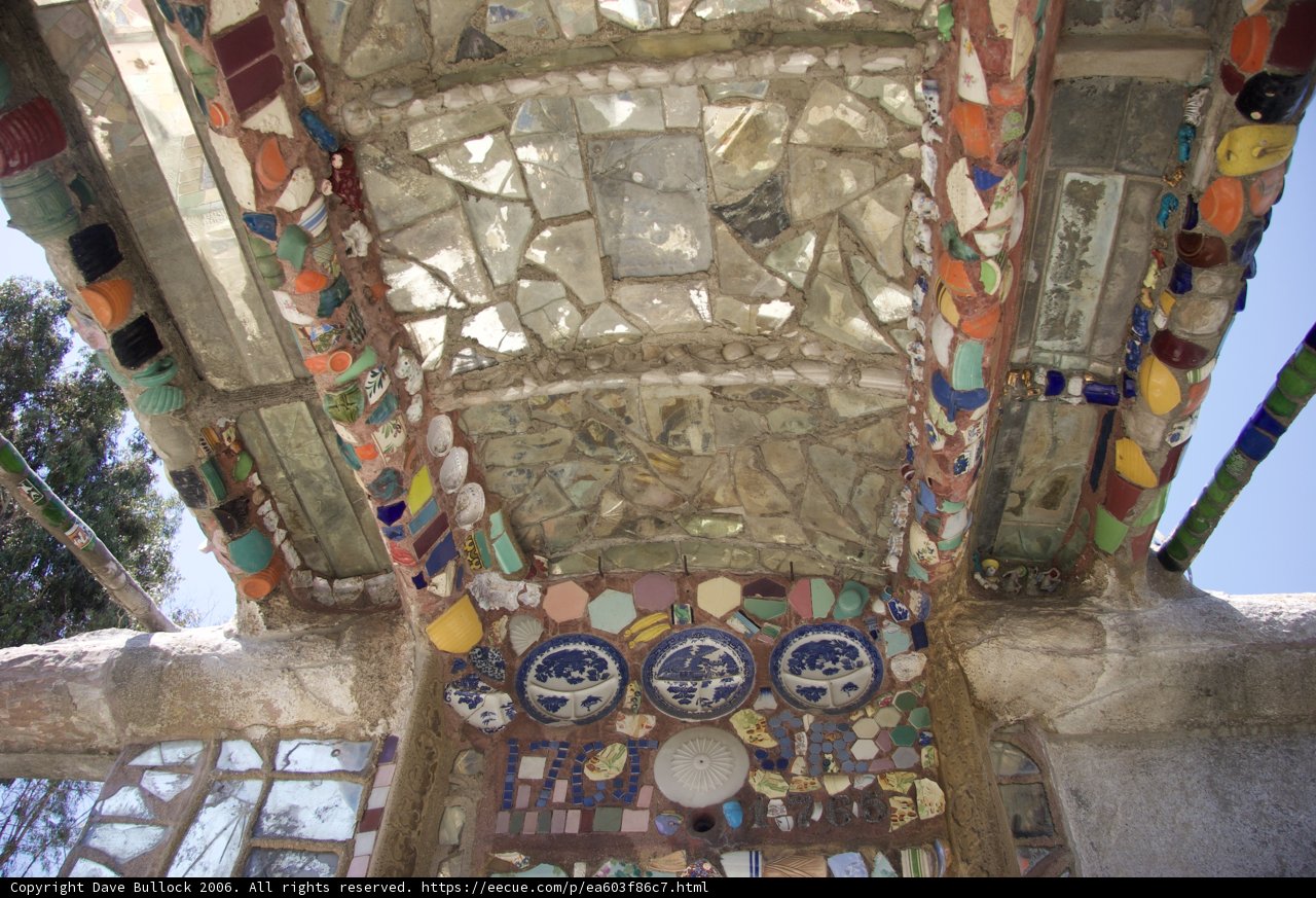 Colorful Tile Ceiling at Archaeological Site