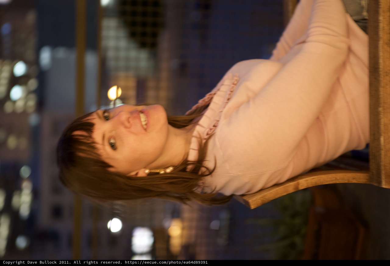 Penelope at Night: City Lights Bokeh Portrait