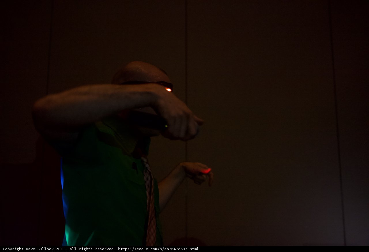 Green-clad Man on the Mic