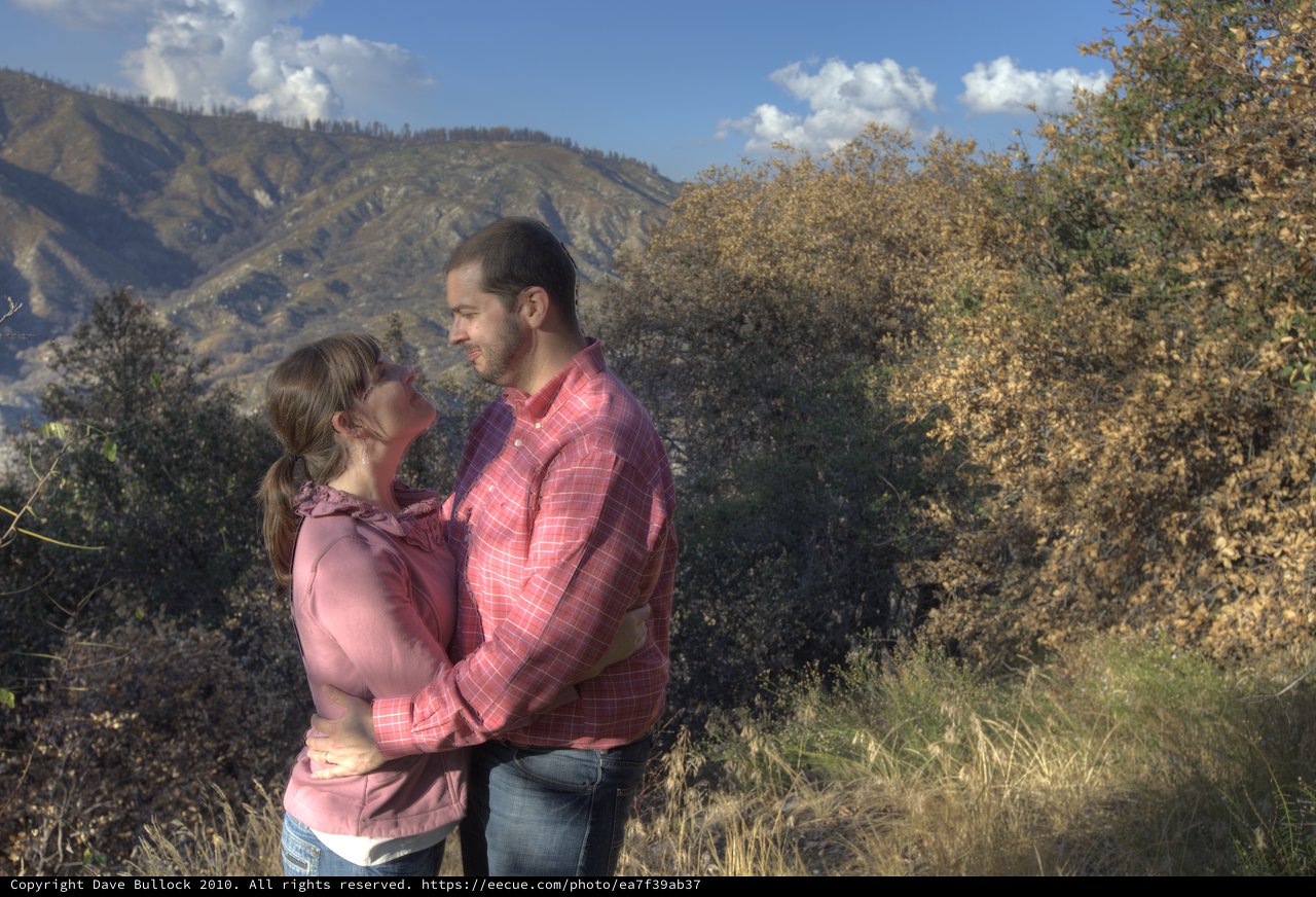 Romantic Embrace on Angeles Crest Mountain Trail