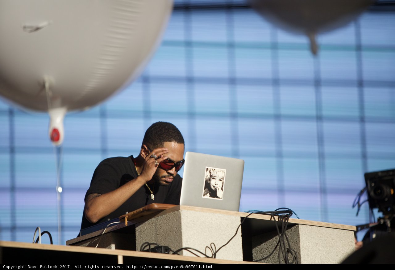 Kaytranada at Coachella working on his beats