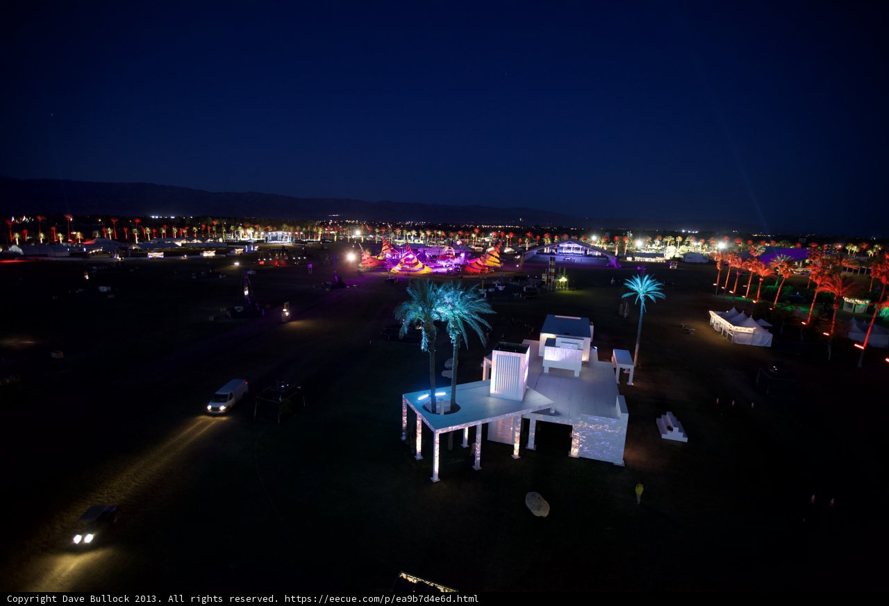 Night Sky Illuminates Coachella Festival Metropolis