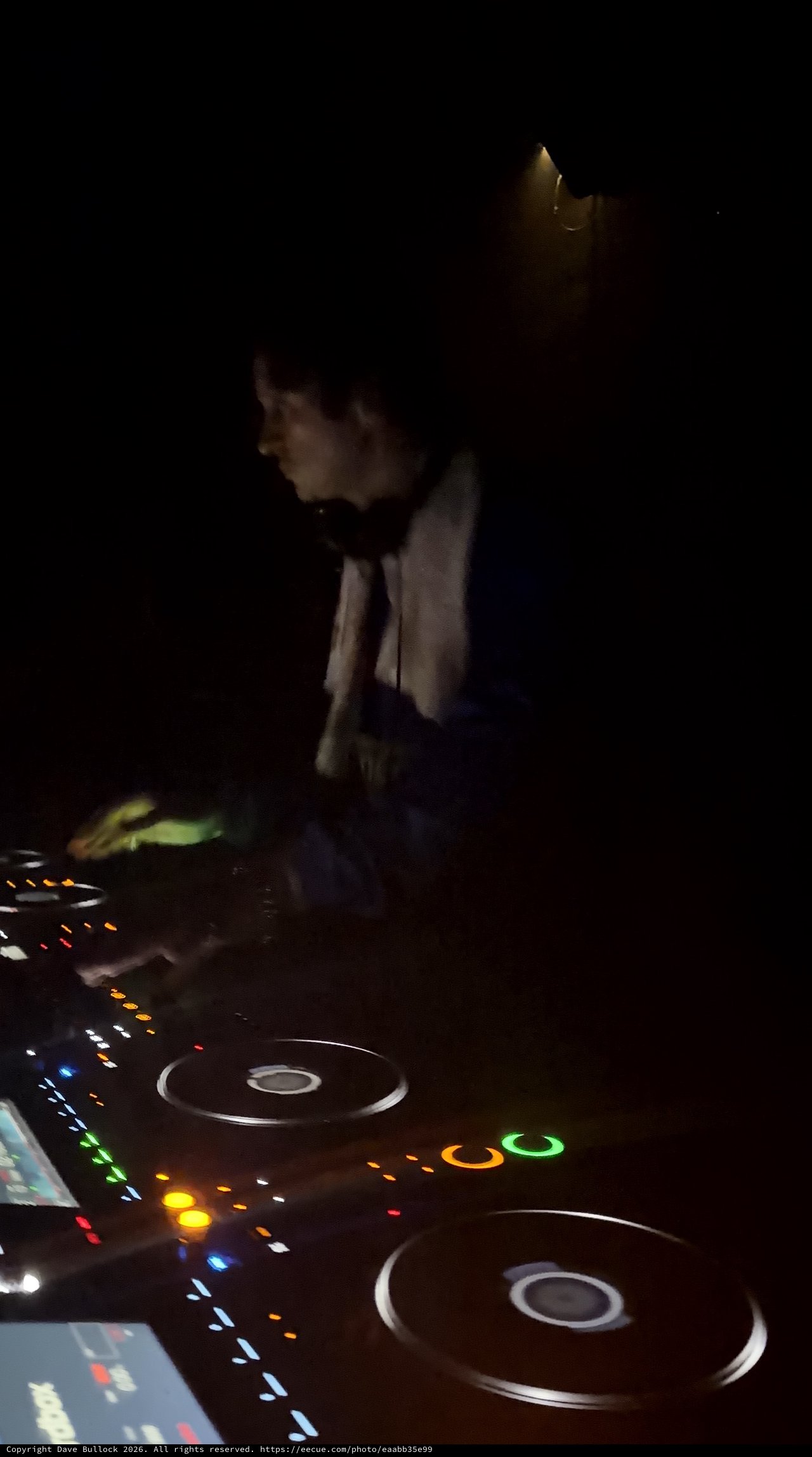 DJ Performance in Darkened London Nightclub