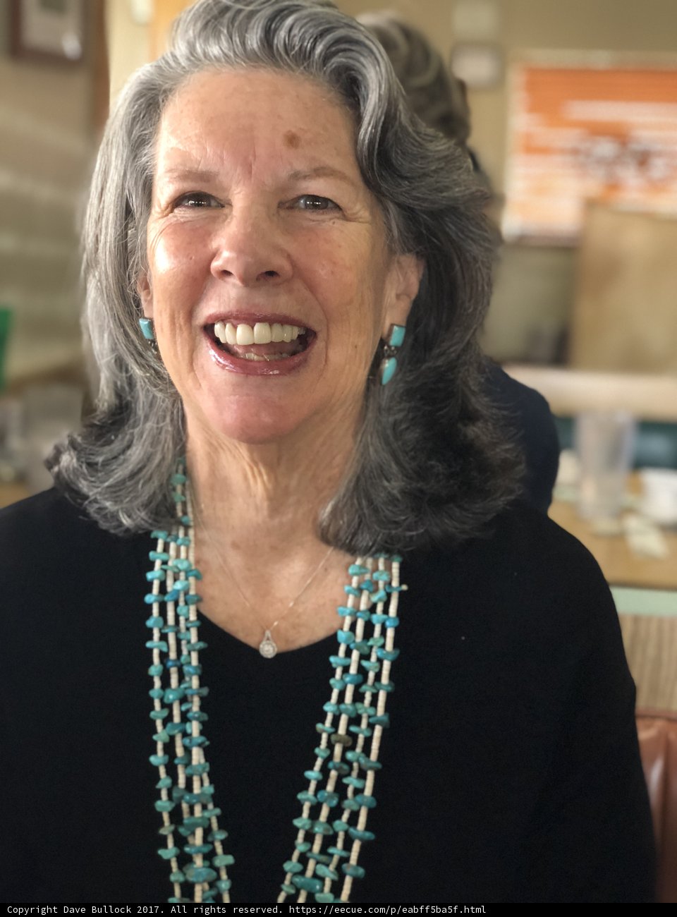 Rhoda B with her Beautiful Beaded Necklace