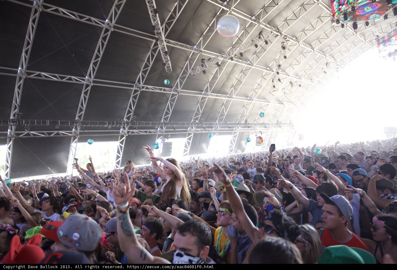 Balloon-filled Concert Crowd