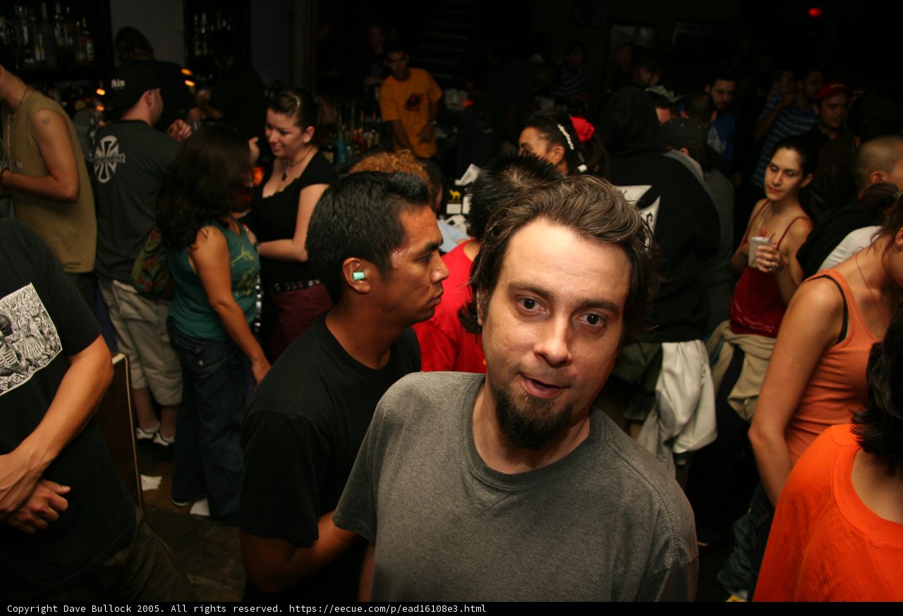 Bearded Man in a Nightclub Crowd