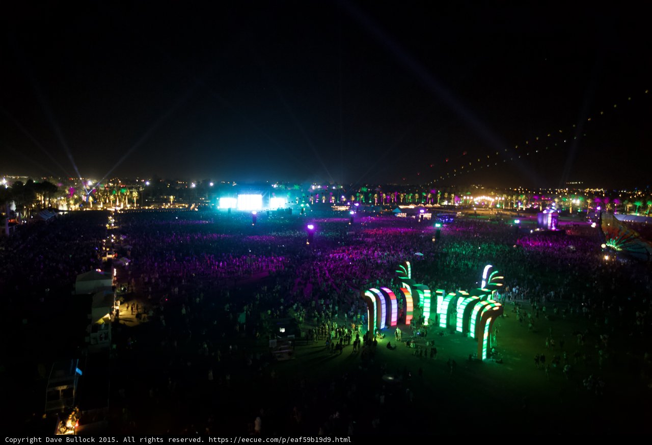Nighttime Revelry at Coachella Music Festival