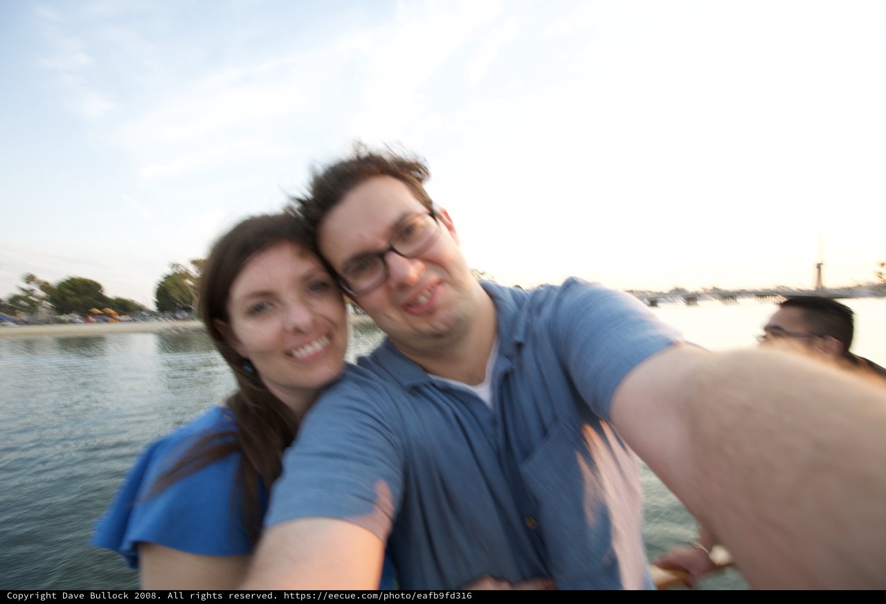 Blurry Waterfront Selfie on Fourth of July