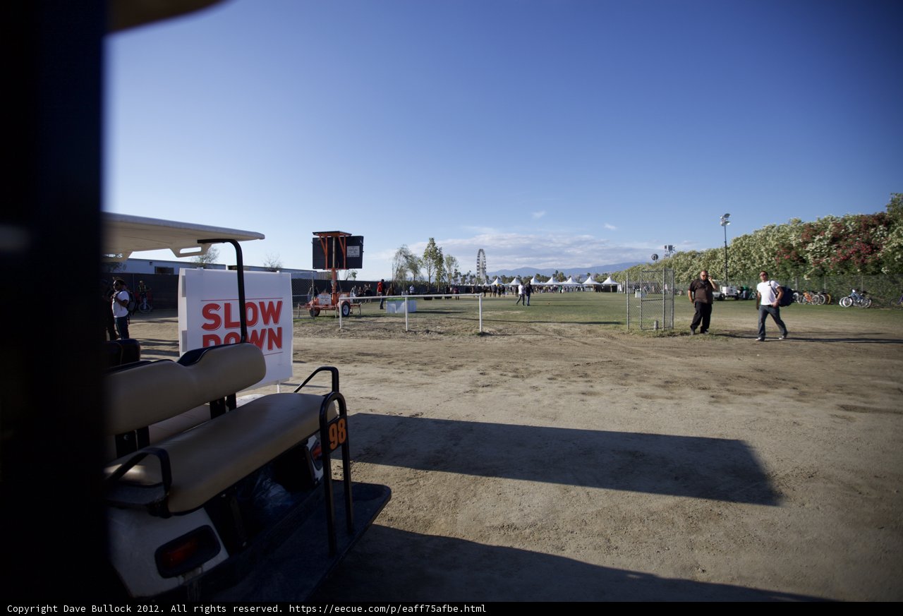 Parked Golf Cart with a View