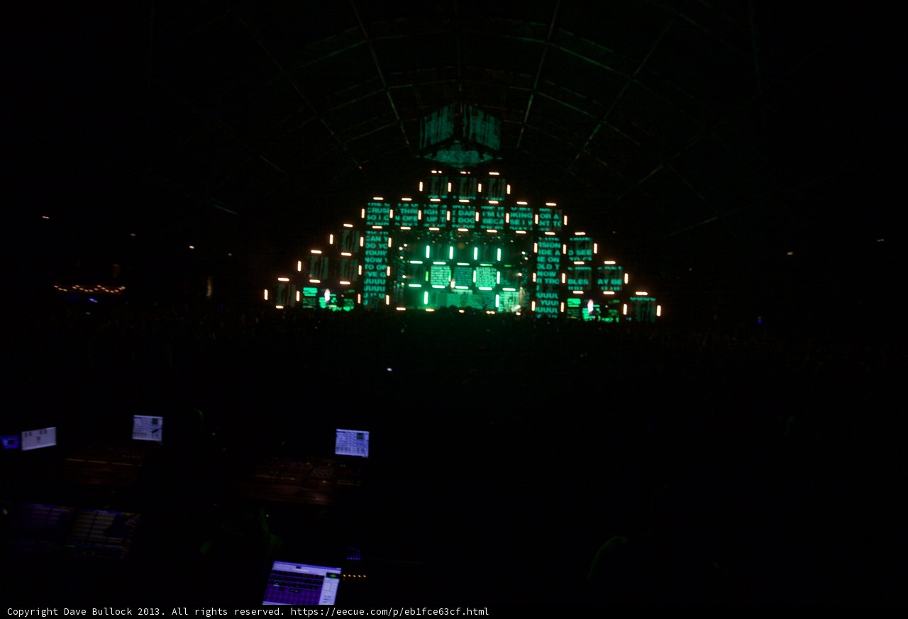Pyramid of Green Light on Coachella Stage