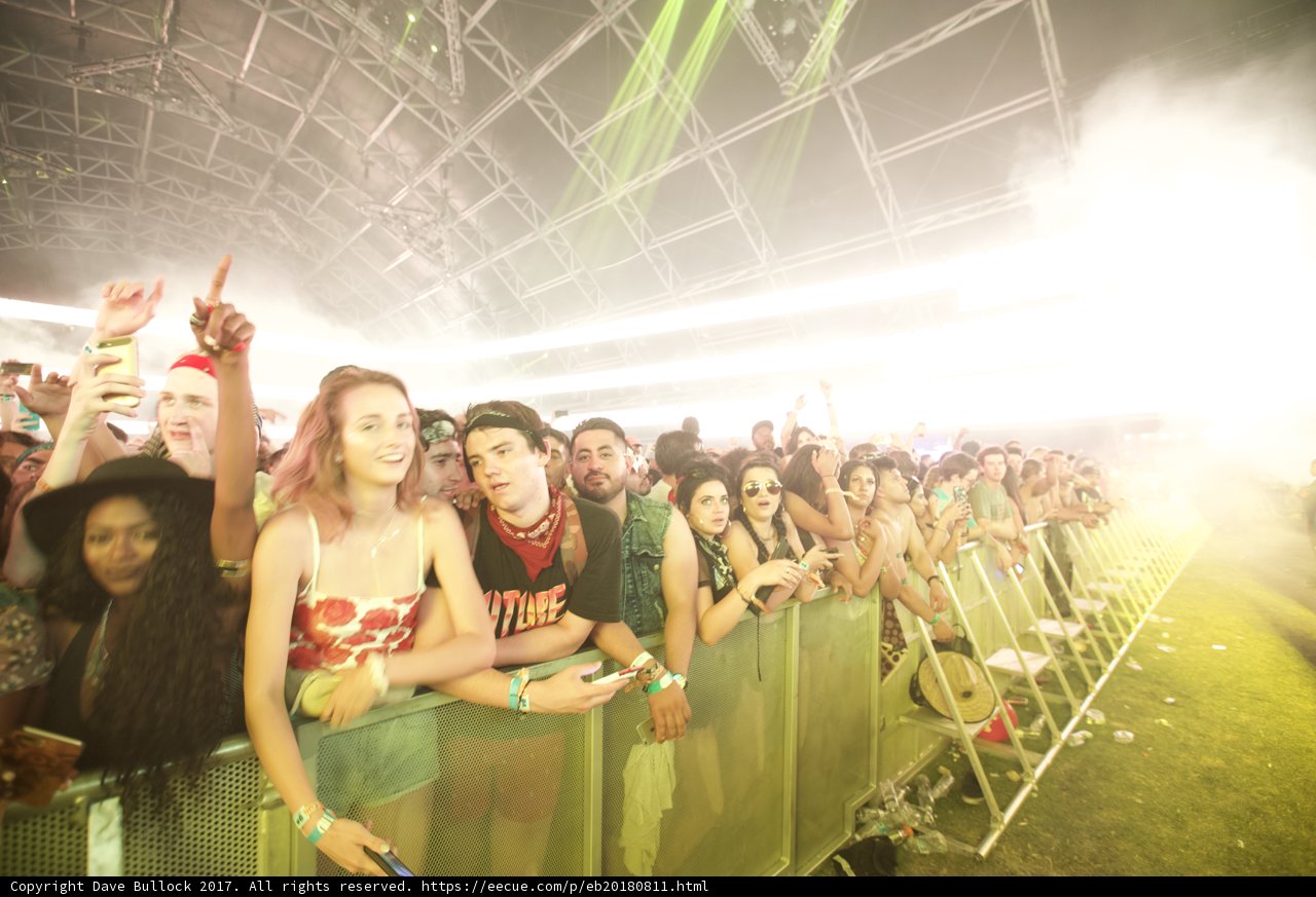 Smoke-Filled Concert Crowd