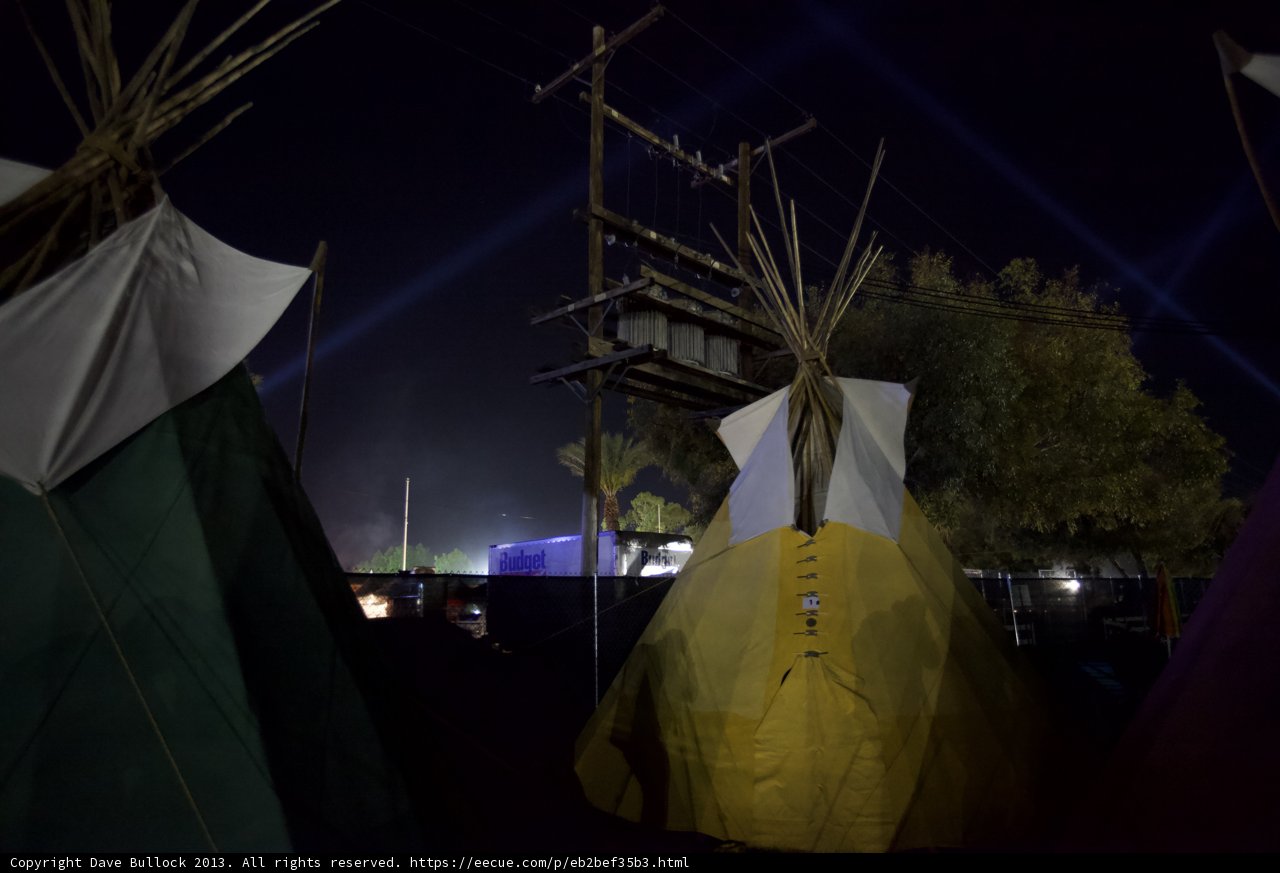 Illuminated Teepees at Coachella