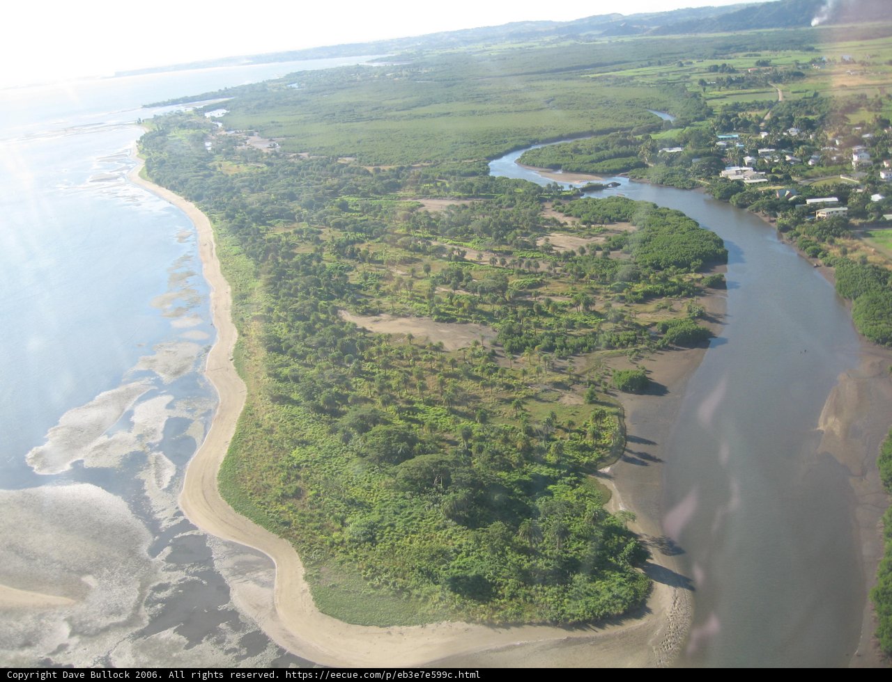 Aerial View of Fiji River and Beach