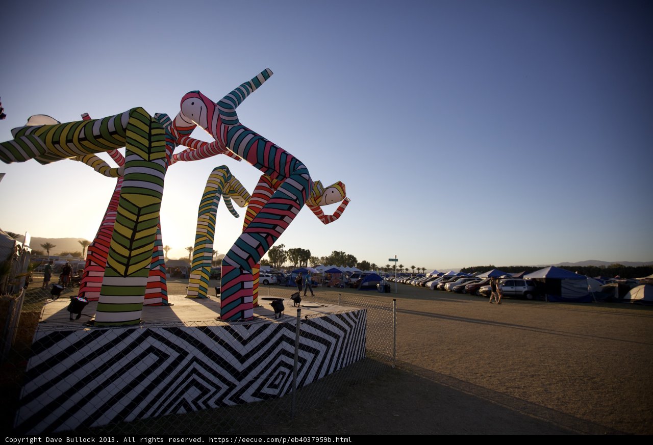Colorful Desert Sculpture of Man and Woman