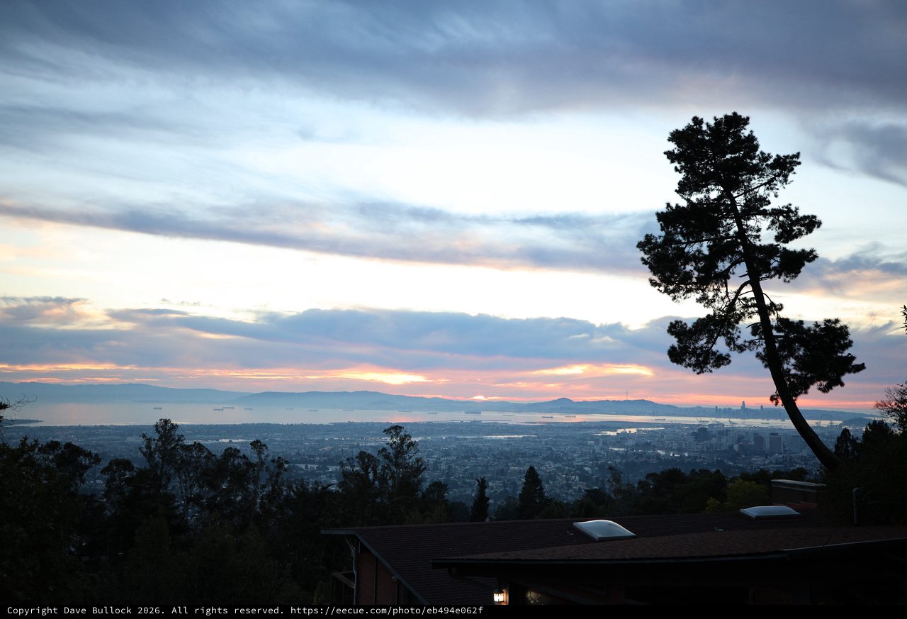 Sunset Over San Francisco Bay from Oakland Hills