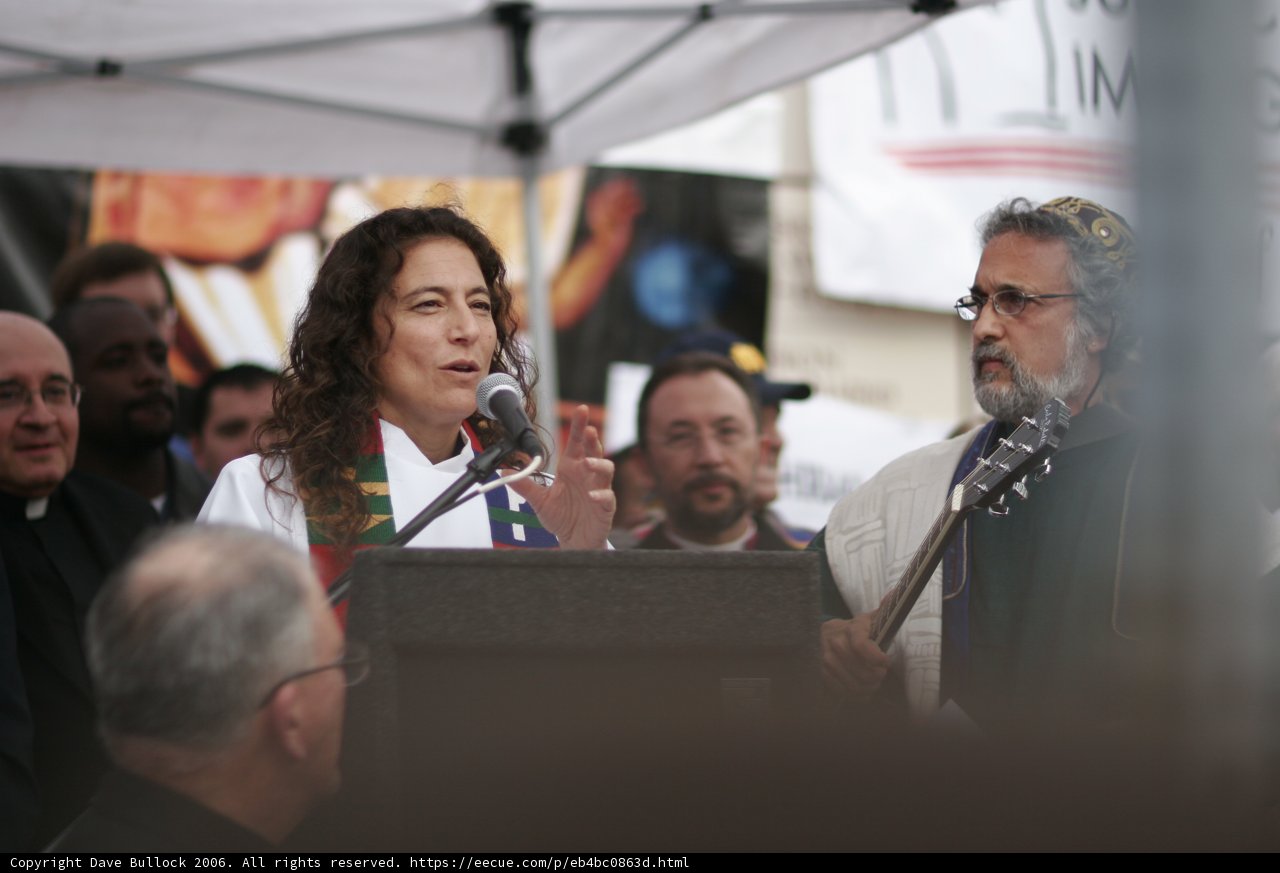 Woman Addresses Crowd at Rally
