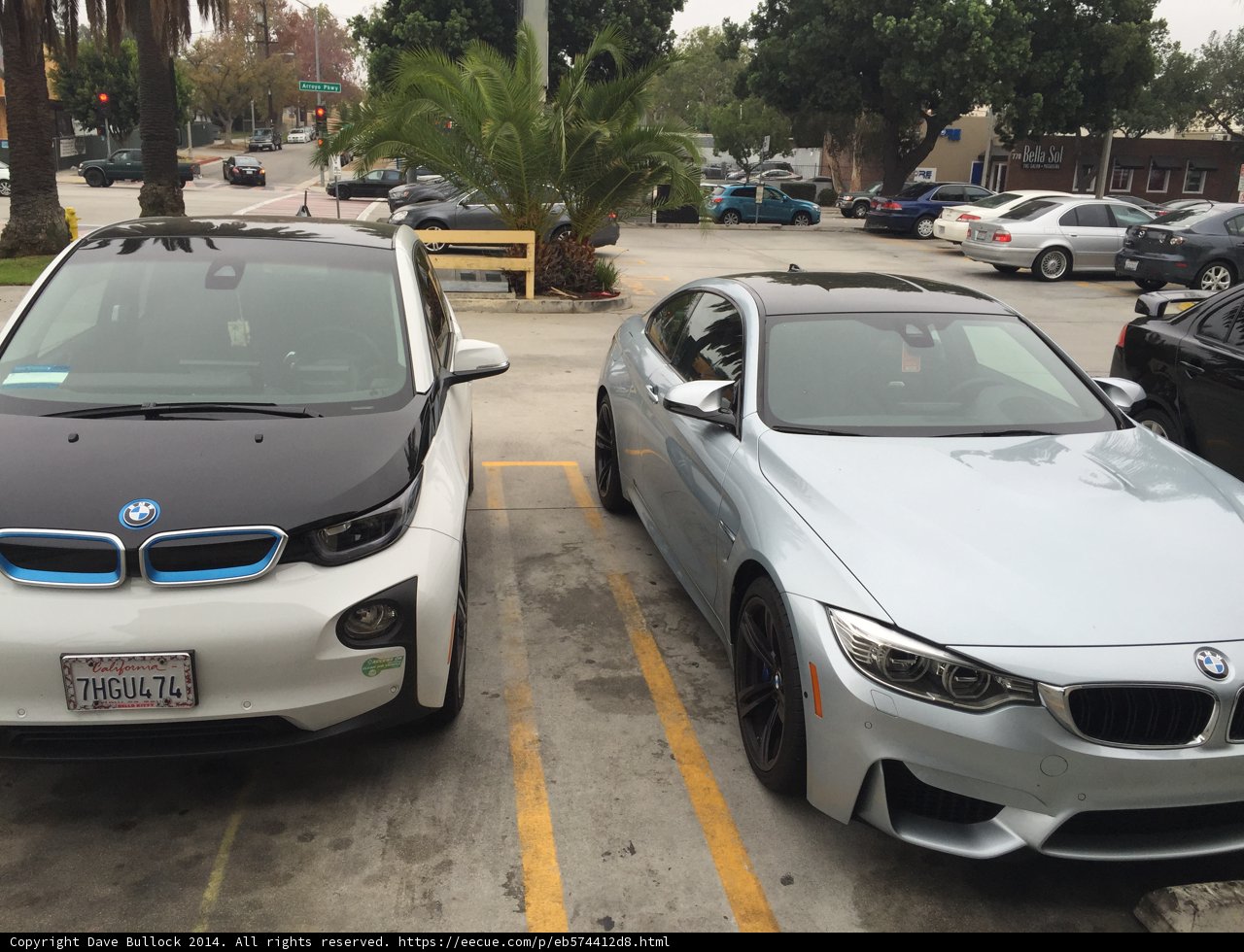 Dual BMW i3s in a Pasadena Parking Lot