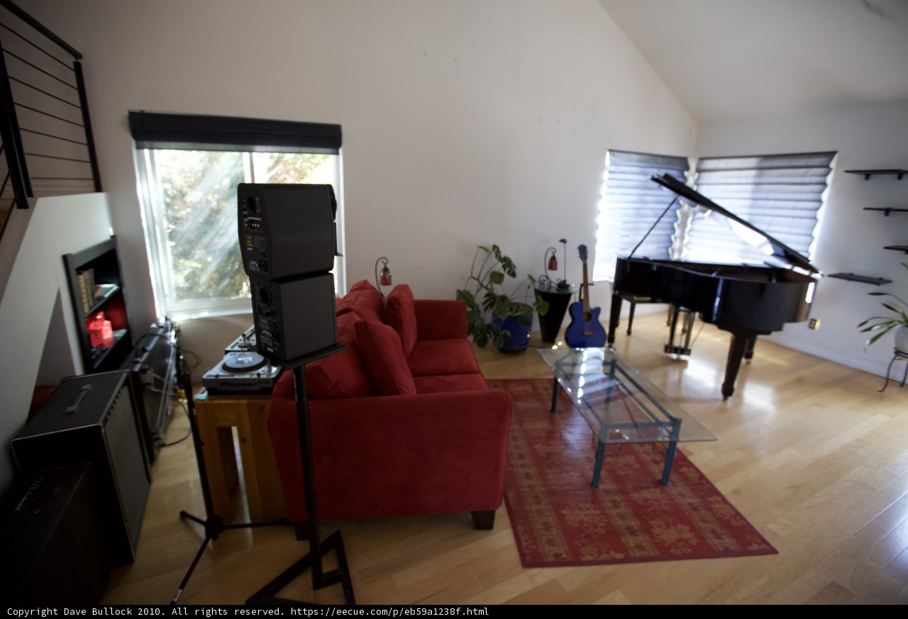 Red Couch and Piano Harmony