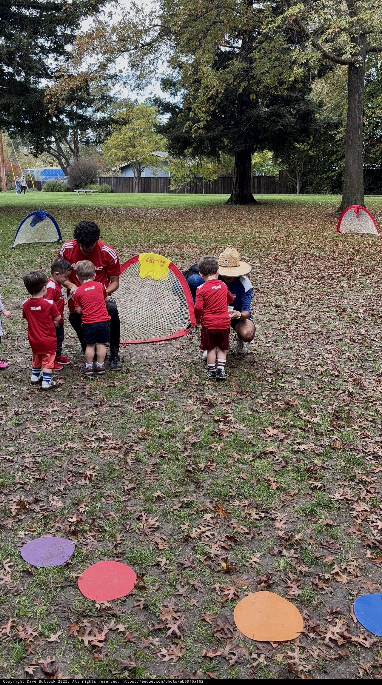 Youth Soccer Practice at the Park in Autumn