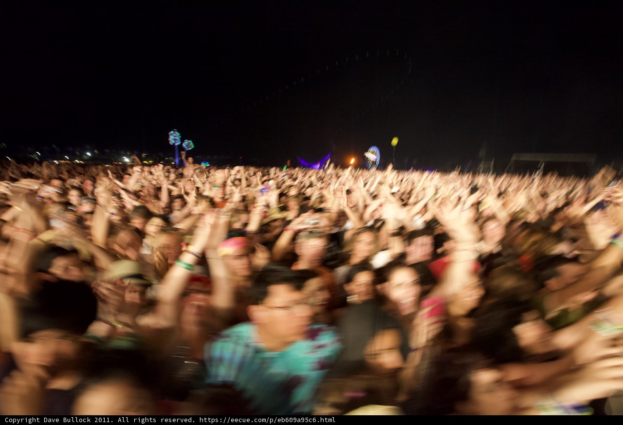 Coachella 2011 Night Sky Concert Crowd