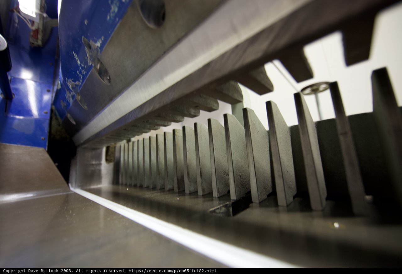 Metal Cutting Machine in Train Station