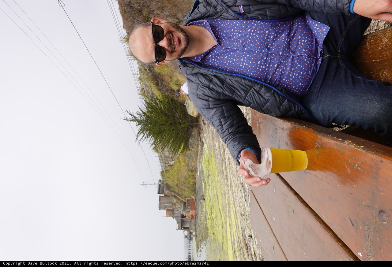 Beachside Beer Break on Overcast Day