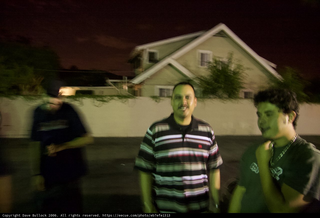 Three Men and a House at Night