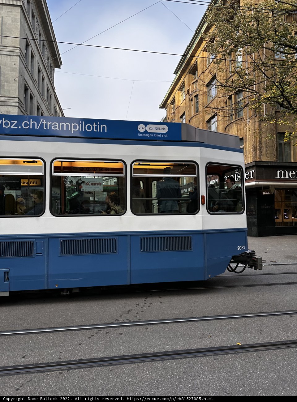The Blue and White Cable Car of Zürich