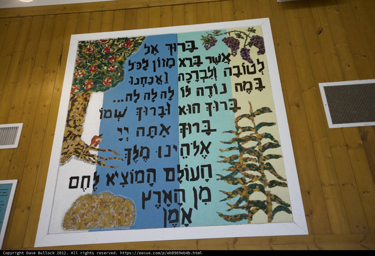 Artistic Plywood Poster at Kibbutz Synagogue