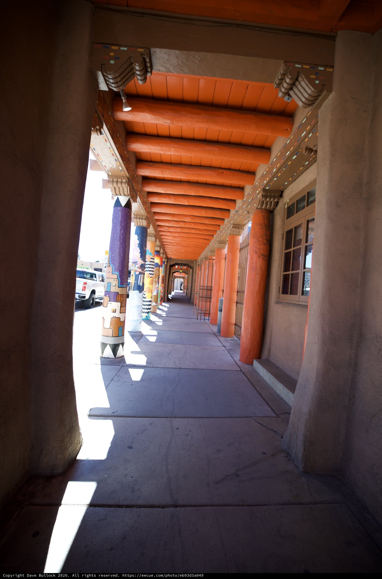 Terracotta Vigas and Columns Along Santa Fe Portal