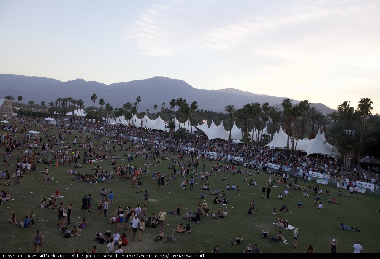 Coachella 2011 Concert Crowd at Sunset