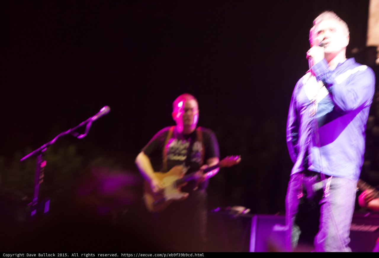 Morrissey Motion Blur Blue Shirt Bassist Capitol Tee Guitar Mic Stand Dynamic