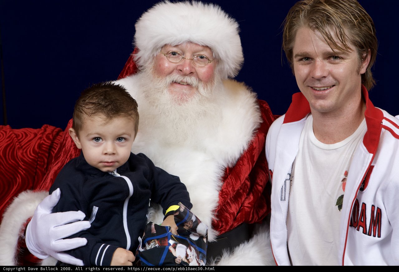 Santa Claus Brings Joy to 3 Generations