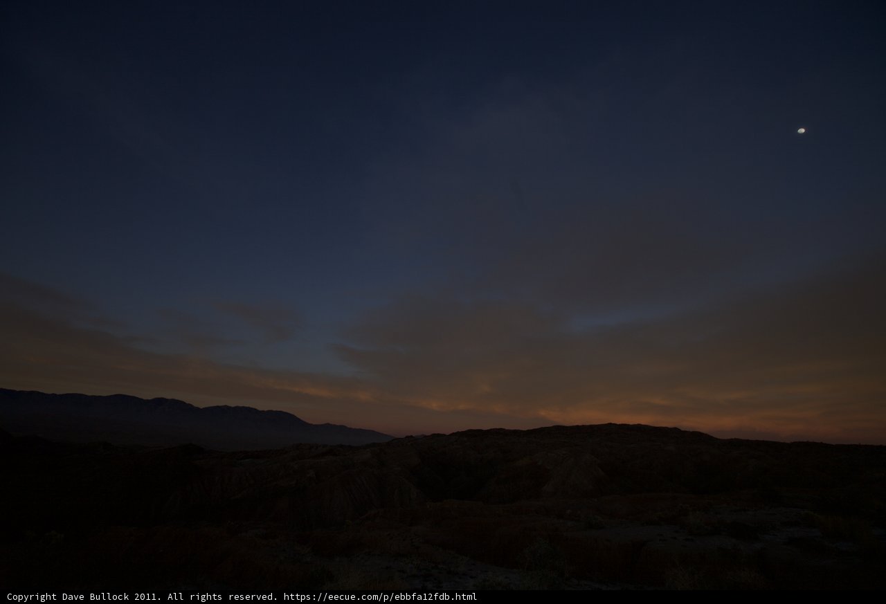 Moon, Venus, and the Serene Desert Night
