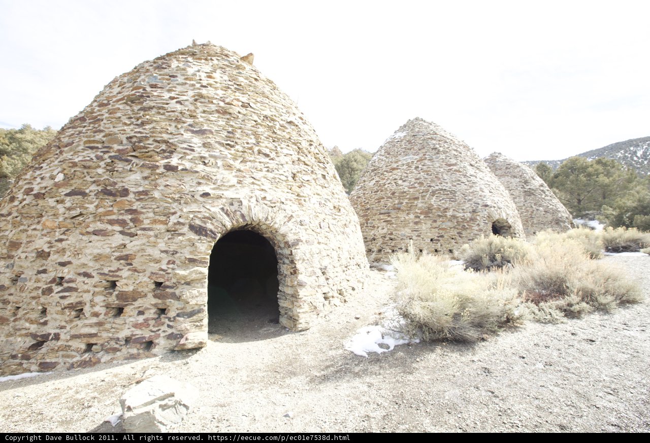 Three Stone Huts in the Countryside