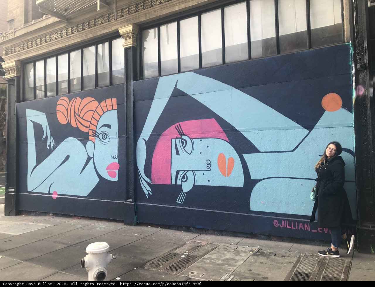 Two Women in Graffiti Mural