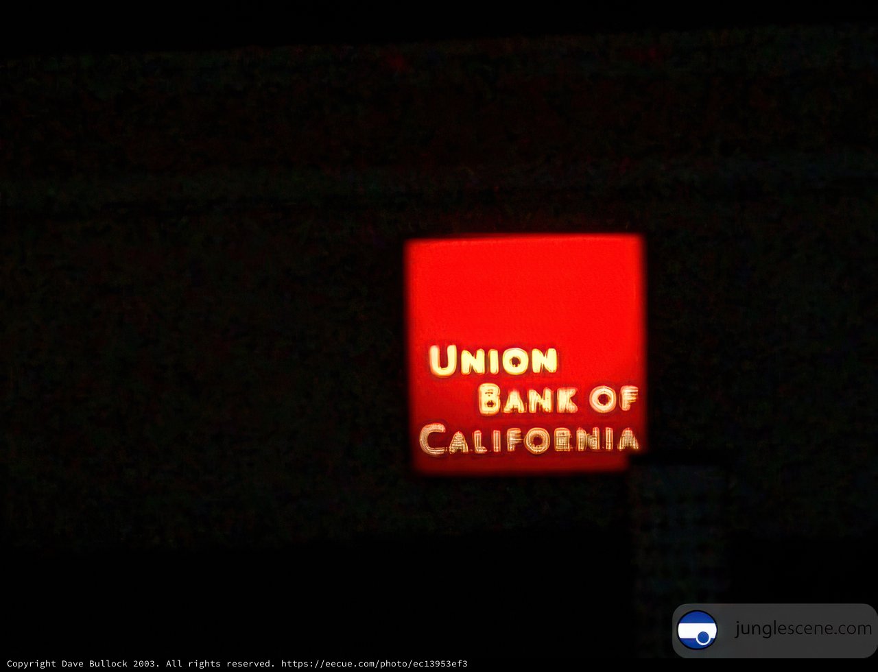 Illuminated Union Bank of California Sign