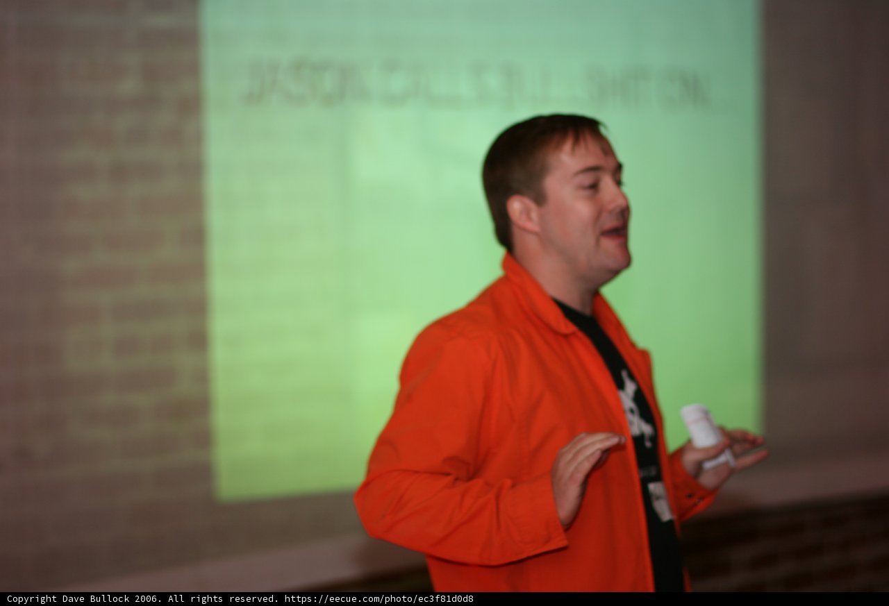 Jason Calacanis giving a lecture at Barcamp 3