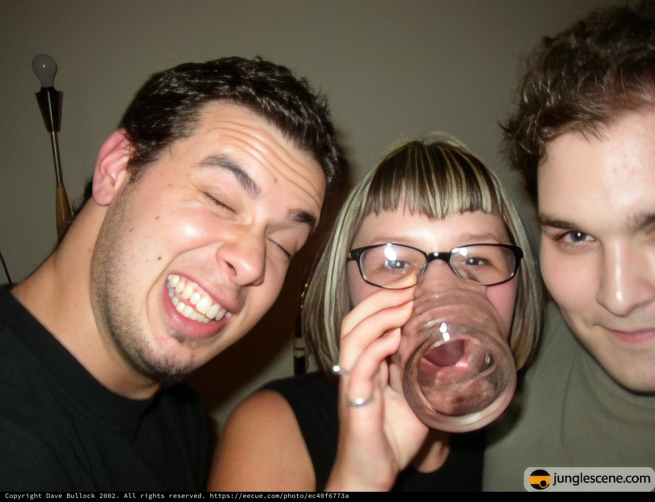 Three friends enjoying a drink