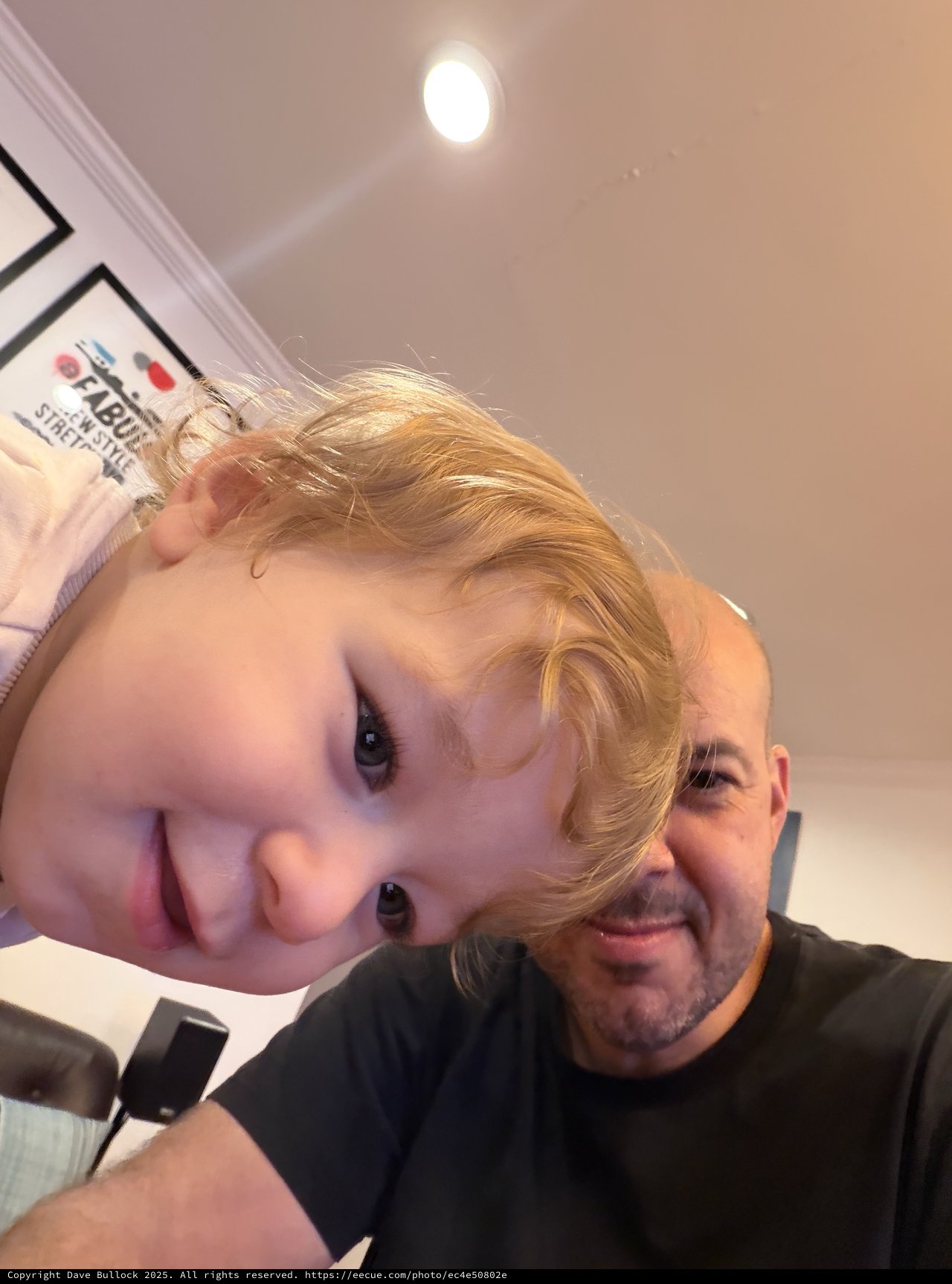 Father and Child Selfie at Home